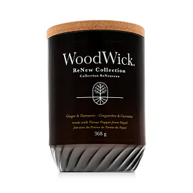WoodWick ReNew Collection Tomato Leaf & Basil Vonná svíčka 368 g
