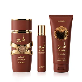 Lattafa Asad Bourbon sada pro muže Parfémovaná voda 100 ml + Parfémová voda miniatura 12 ml + Sprcho