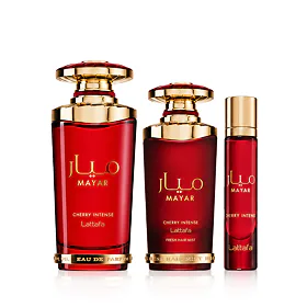 Lattafa Mayar Cherry Intense sada  Parfémová voda 100 ml + Parfémovaná voda 12 ml + Vlasová mlha 50