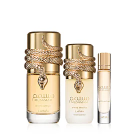 Lattafa Musamam White Intense sada  Parfémová voda 100 ml + Parfémovaná voda 12 ml + Vlasová mlha 50